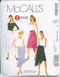 4882 MCCALLS 2 HR KNIT IRREGULAR SHAPE SKIRT BELT OR NOT PATTERN L=XL